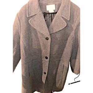 NWOT Worthington Grey Cashmere blend midi length winter coat‎ size 2XL